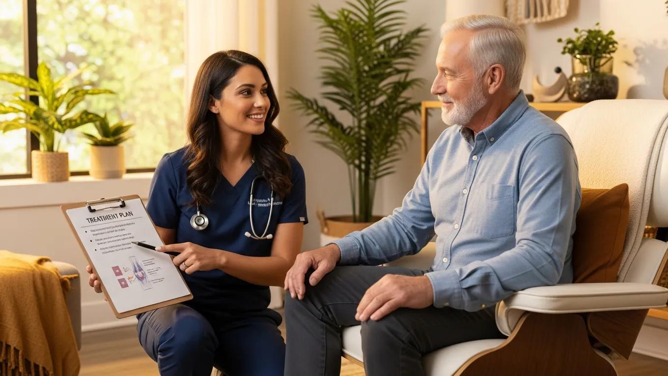 Healthcare professional providing personalized care and support to a patient in a regenerative medicine setting