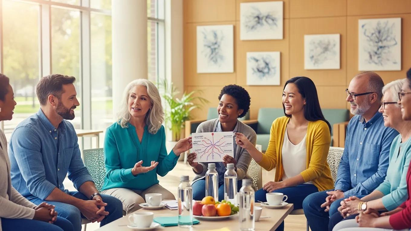 Group of individuals sharing success stories about neuropathy management