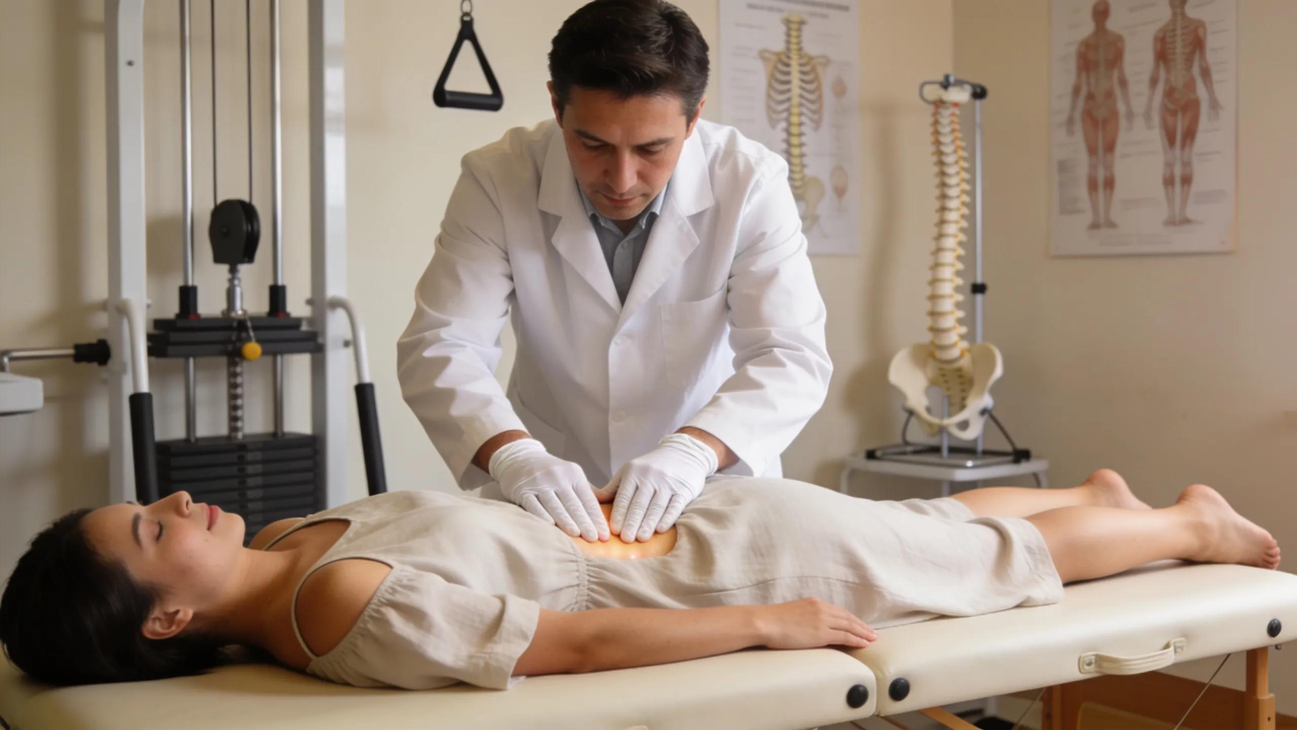 Chiropractor adjusting a patient's spine to relieve back pain
