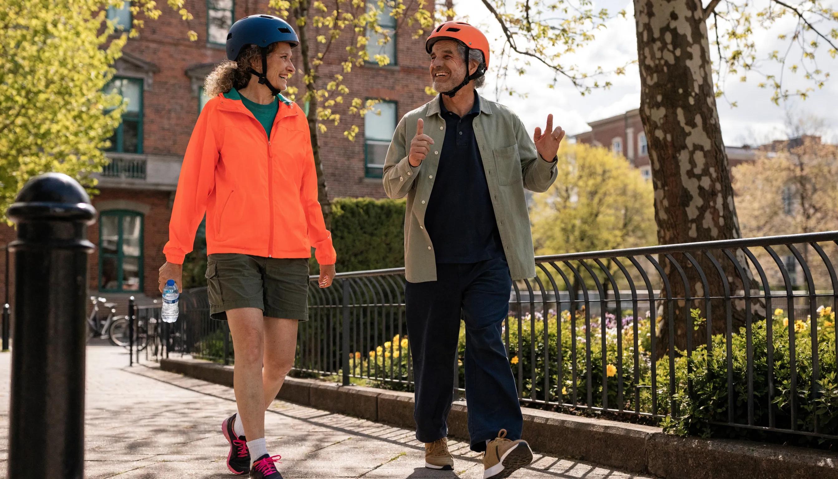 Active couple enjoying outdoor activities after spinal decompression therapy