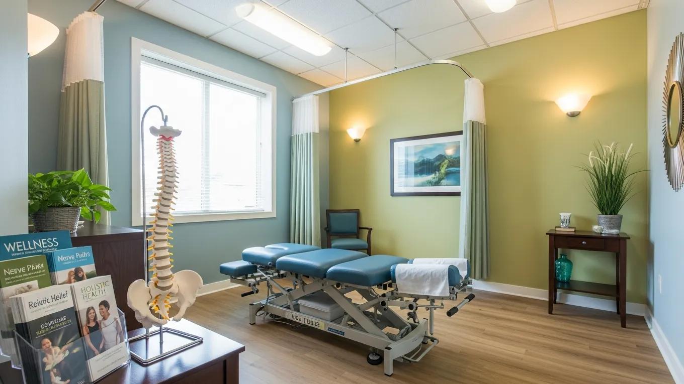 Chiropractic clinic interior emphasizing peripheral neuropathy treatment and wellness