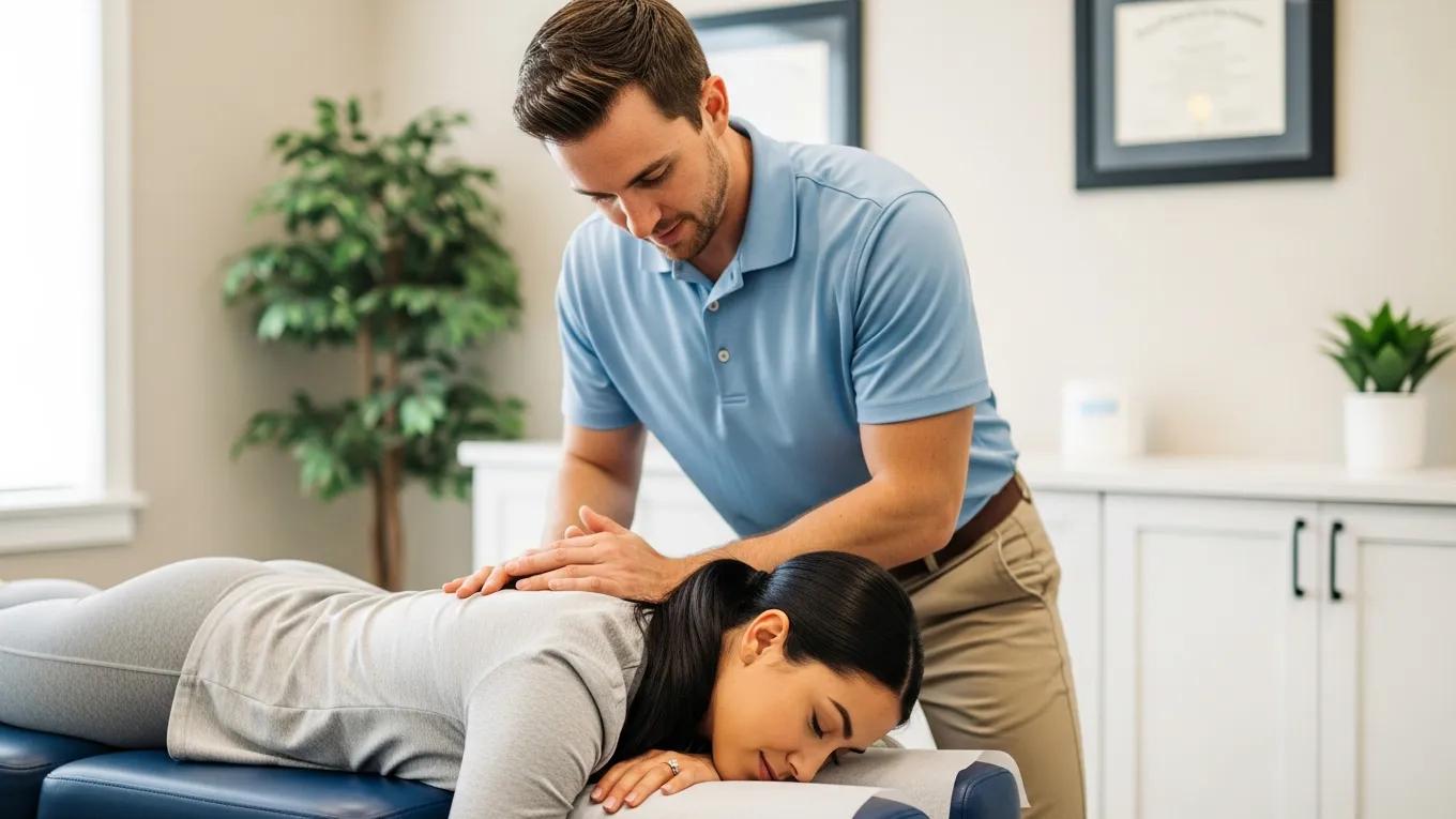 Chiropractor adjusting a patient to manage neuropathy symptoms