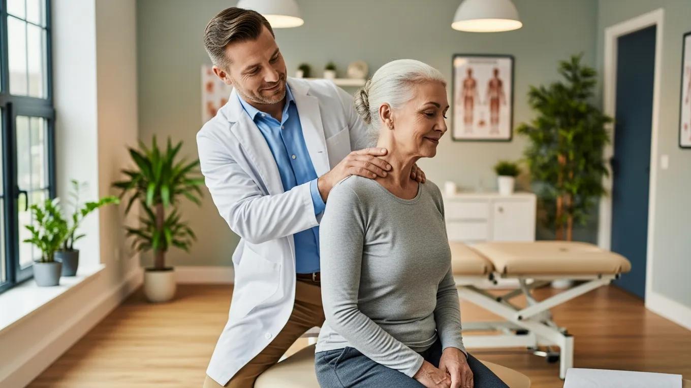 Chiropractor performing spinal adjustment for neuropathy relief