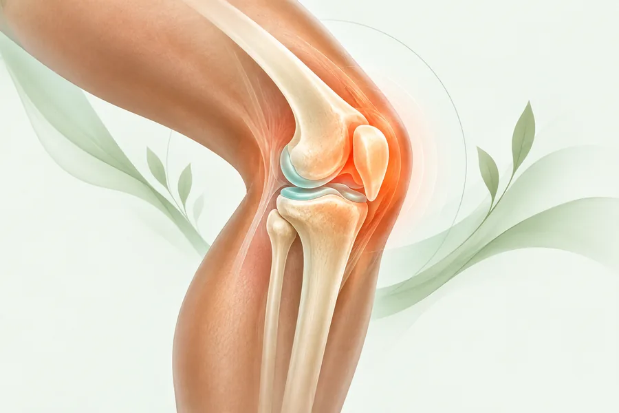 Illustration highlighting knee joint discomfort