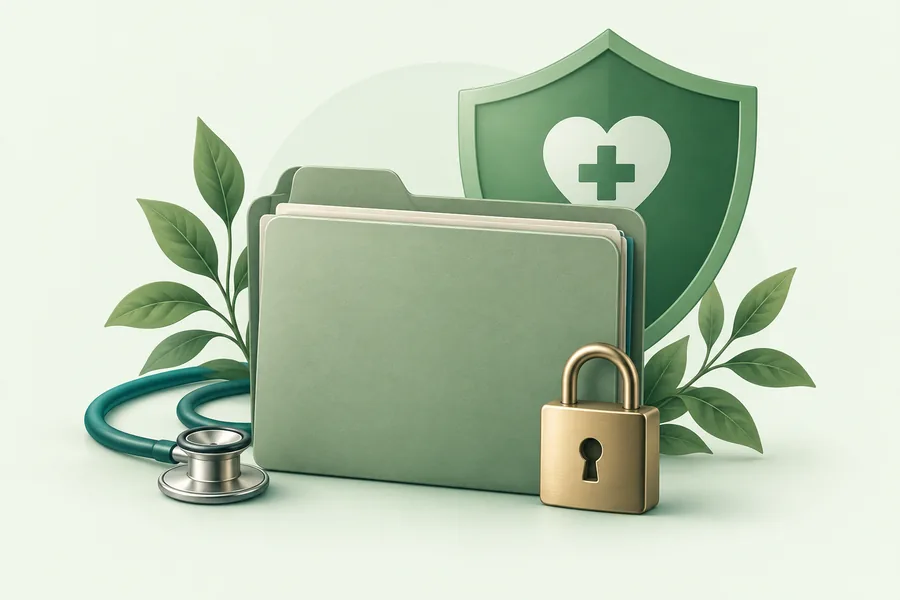 Illustration of medical records and privacy protection