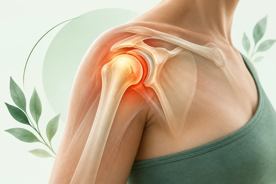 Illustration highlighting shoulder joint discomfort