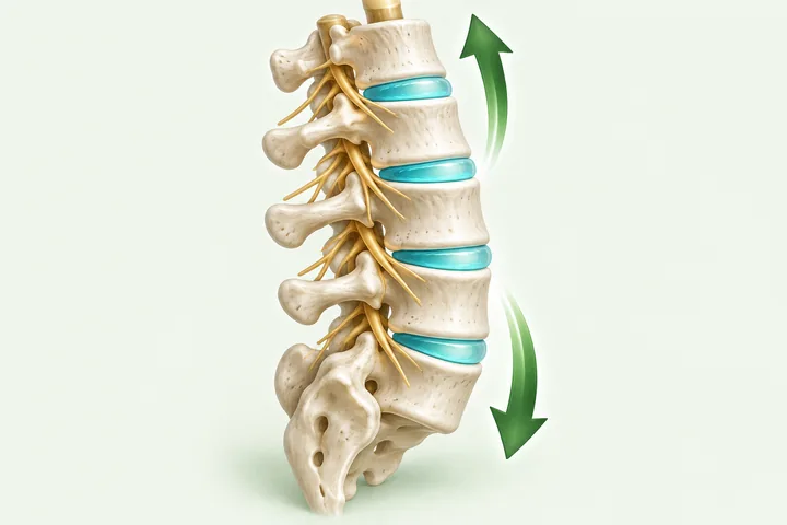 Illustration of the spine and intervertebral discs